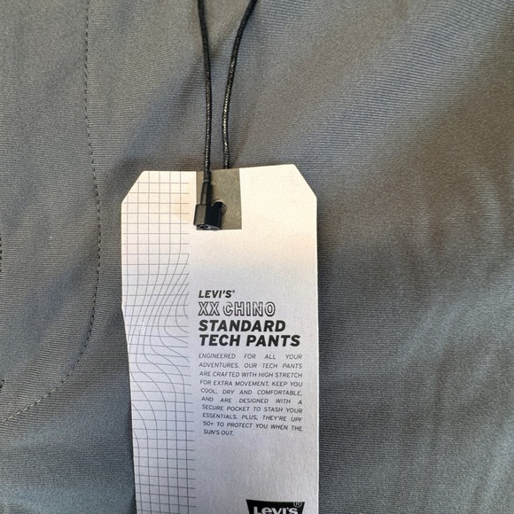 Levis XX Chino Standard Tech Pants Mens 38x30 Grey Tapered Stretch A92150003 NWT - Picture 4 of 14